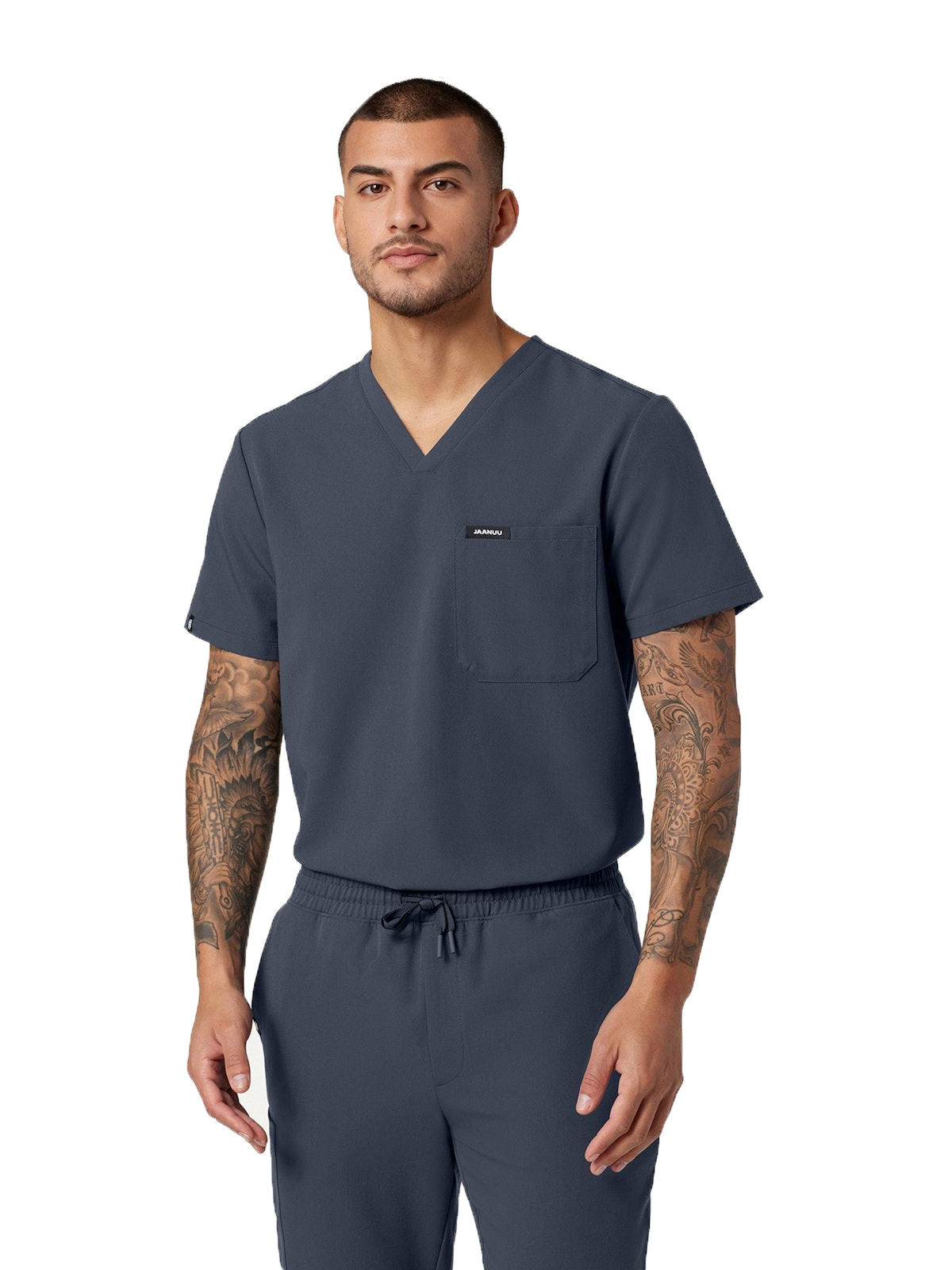 Men's Tuckable V-Neck Holmes Top - M10001 - Carbon Gray