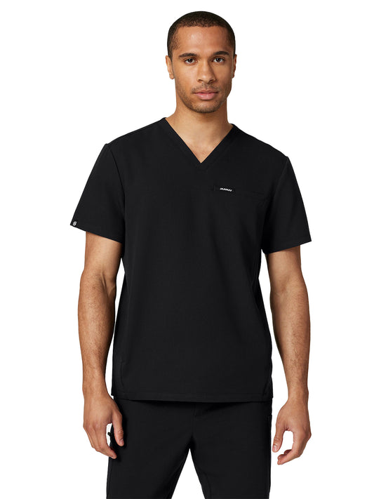 Men's 3-Pocket V-Neck Platt Top - M10002 - Black