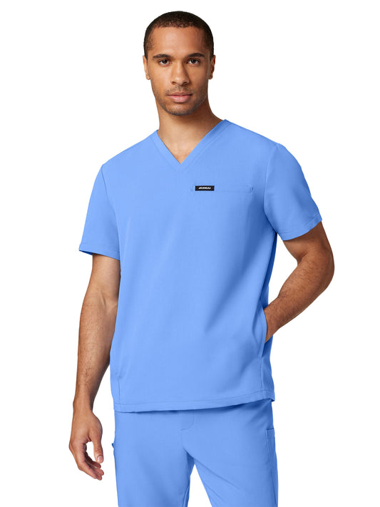 Men's 3-Pocket V-Neck Platt Top - M10002 - Ceil Blue