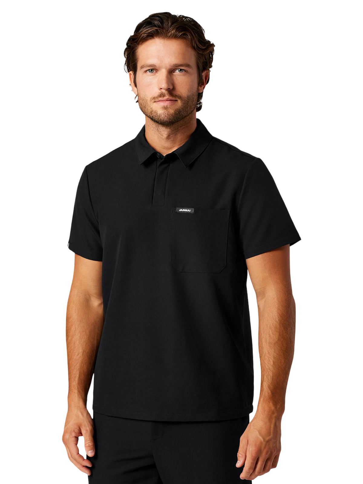 Men's Collared Neckline Classic Axis Top - M10005 - Black