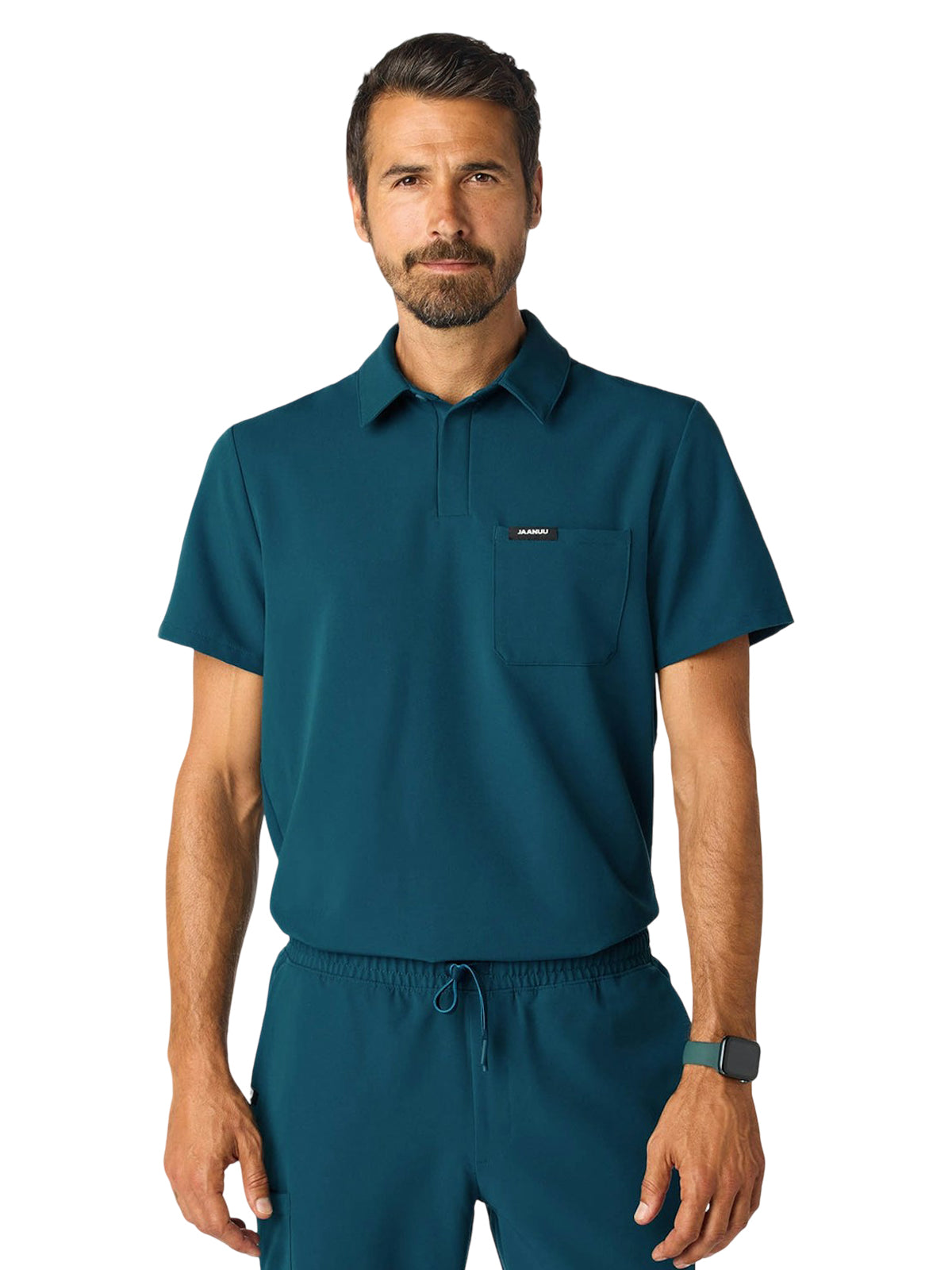 Men's Collared Neckline Classic Axis Top - M10005 - Caribbean Blue