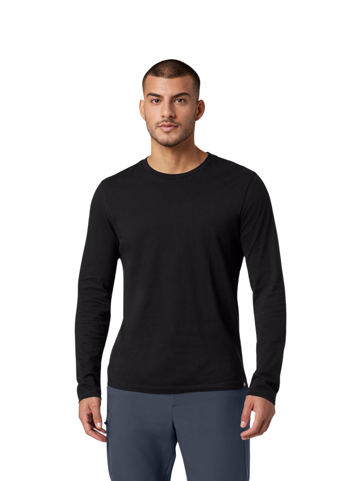 Men's Longsleeve Breathable Crewneck Regen Underscrub Tee - M30002U - Black