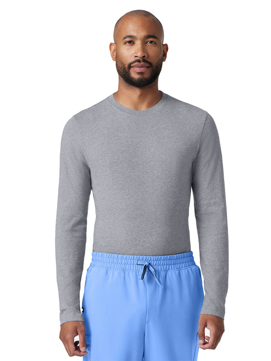 Men's Longsleeve Breathable Crewneck Regen Underscrub Tee - M30002U - Heather Gray