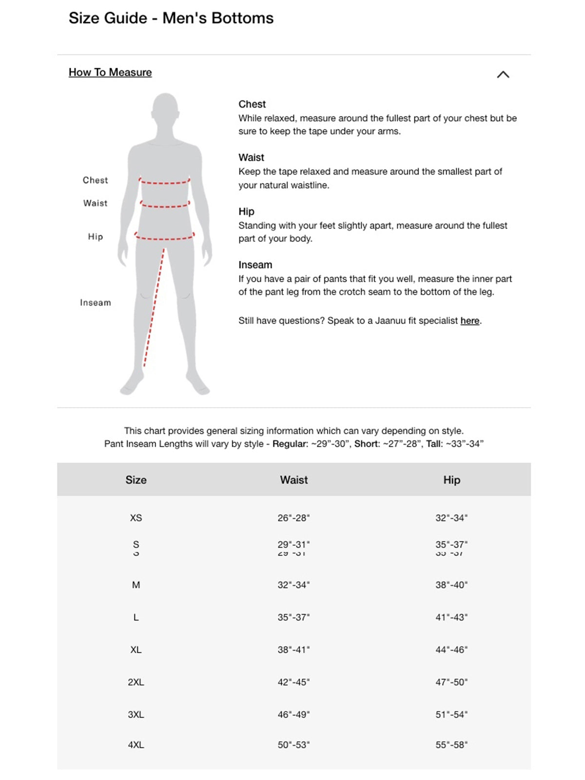 SIZECHART