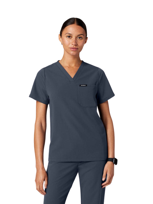 Women's Everyday V-Neck Rhena Top - W10001 - Carbon Gray