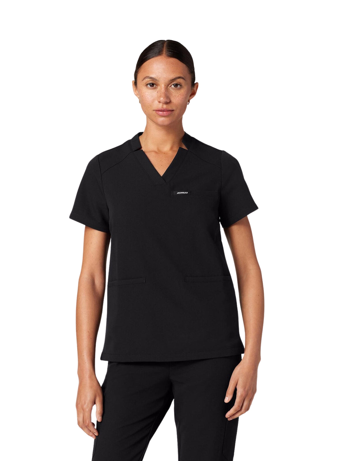 Women's Notched V-Neck Helia Top - W10002 - Black