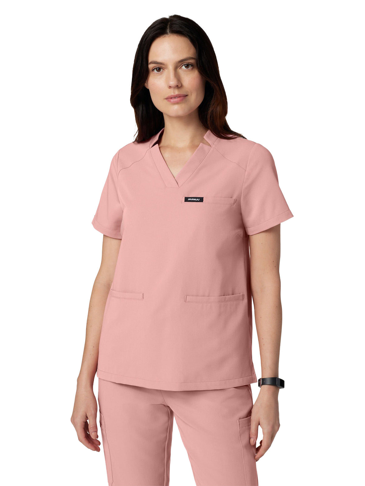 Women's Notched V-Neck Helia Top - W10002 - Mauve