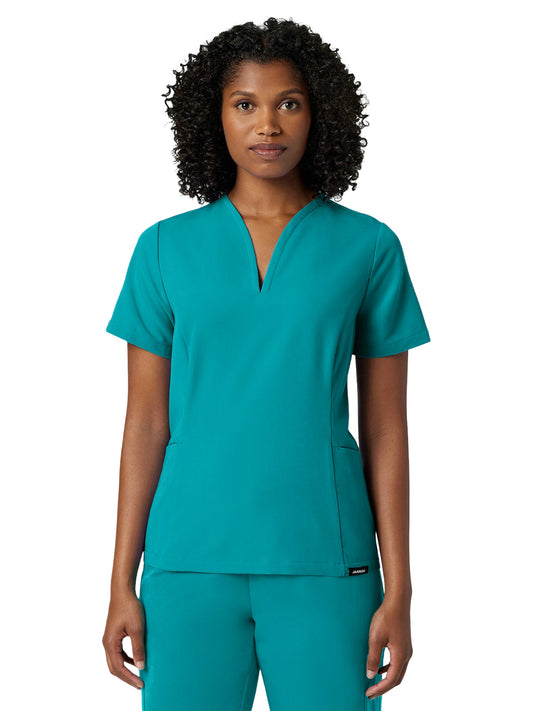 Women's Fit and Flare V-Neck Calix Top - W10003 - Teal