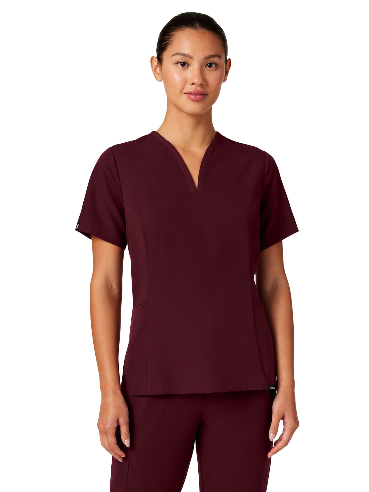 Women's Fit and Flare V-Neck Calix Top - W10003 - Burgundy