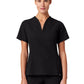 Women's Fit and Flare V-Neck Calix Top - W10003 - Black