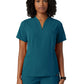 Women's Fit and Flare V-Neck Calix Top - W10003 - Caribbean Blue