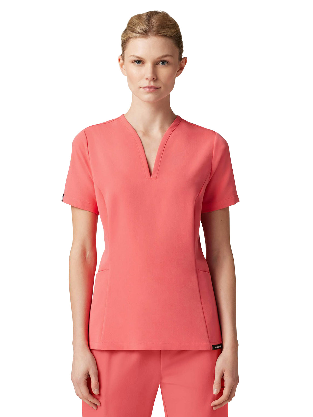 Women's Fit and Flare V-Neck Calix Top - W10003 - Digital Pink