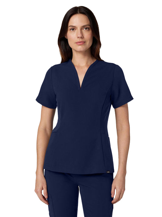 Women's Fit and Flare V-Neck Calix Top - W10003 - Midnight Navy