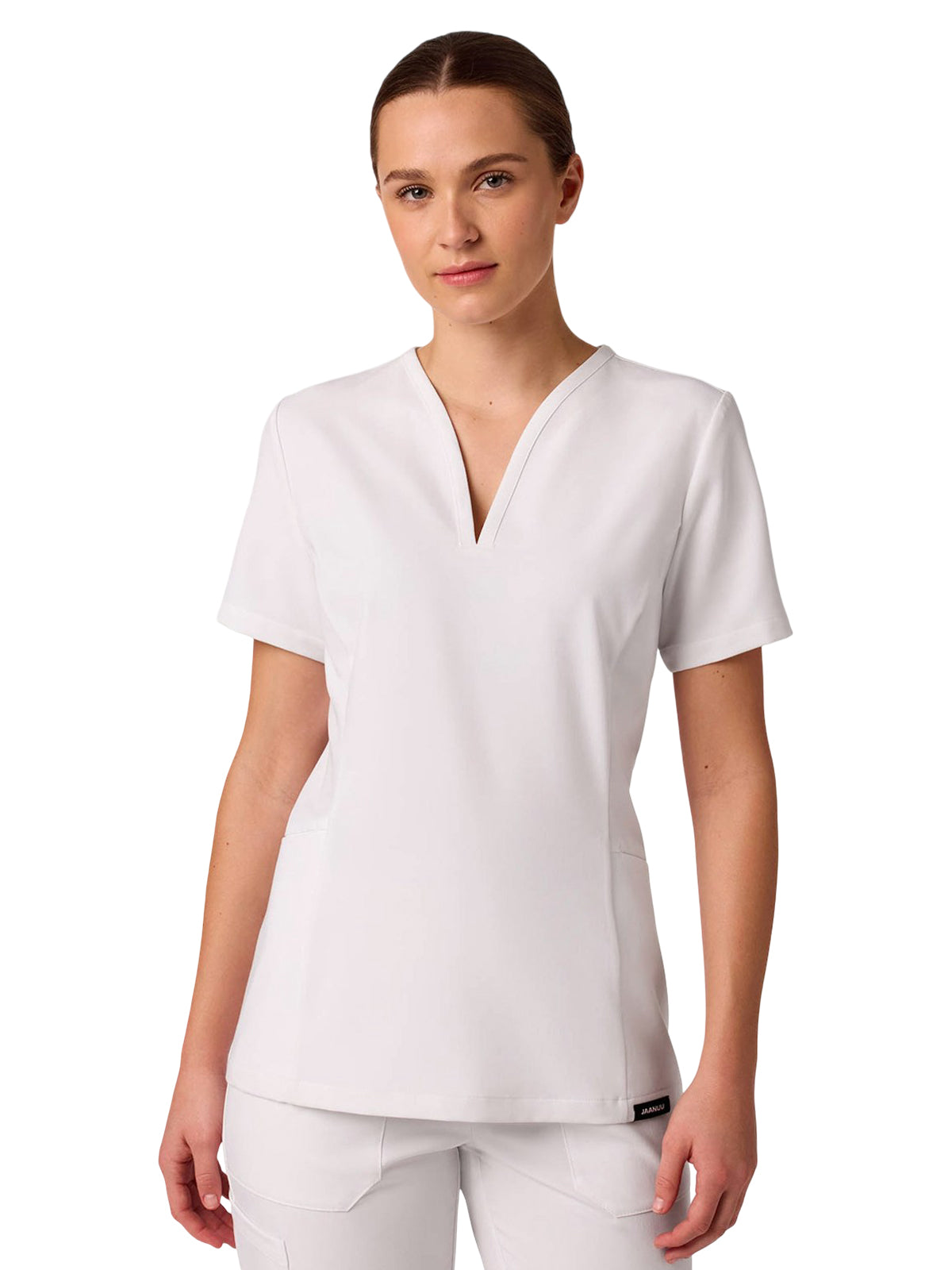 Women's Fit and Flare V-Neck Calix Top - W10003 - White