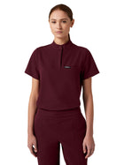 Women's Tuck-In Stand-Collar Savi Top - W10006 - Burgundy
