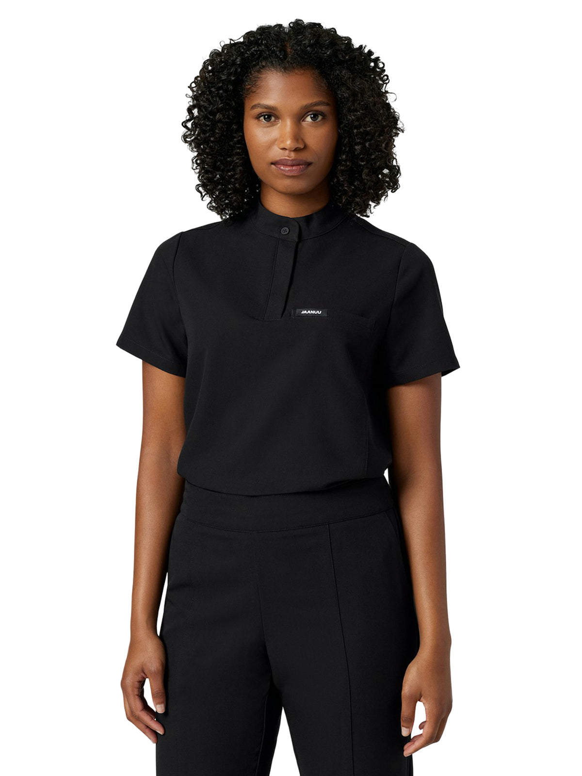 Women's Tuck-In Stand-Collar Savi Top - W10006 - Black