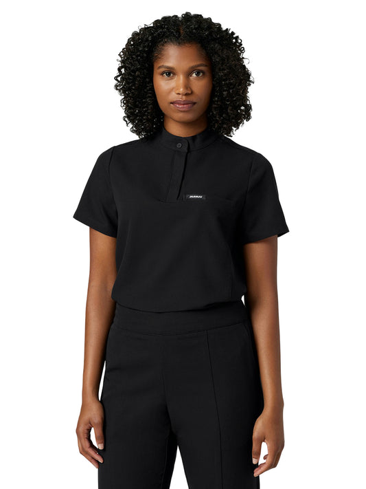 Women's Tuck-In Stand-Collar Savi Top - W10006 - Black