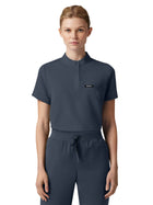 Women's Tuck-In Stand-Collar Savi Top - W10006 - Carbon Gray