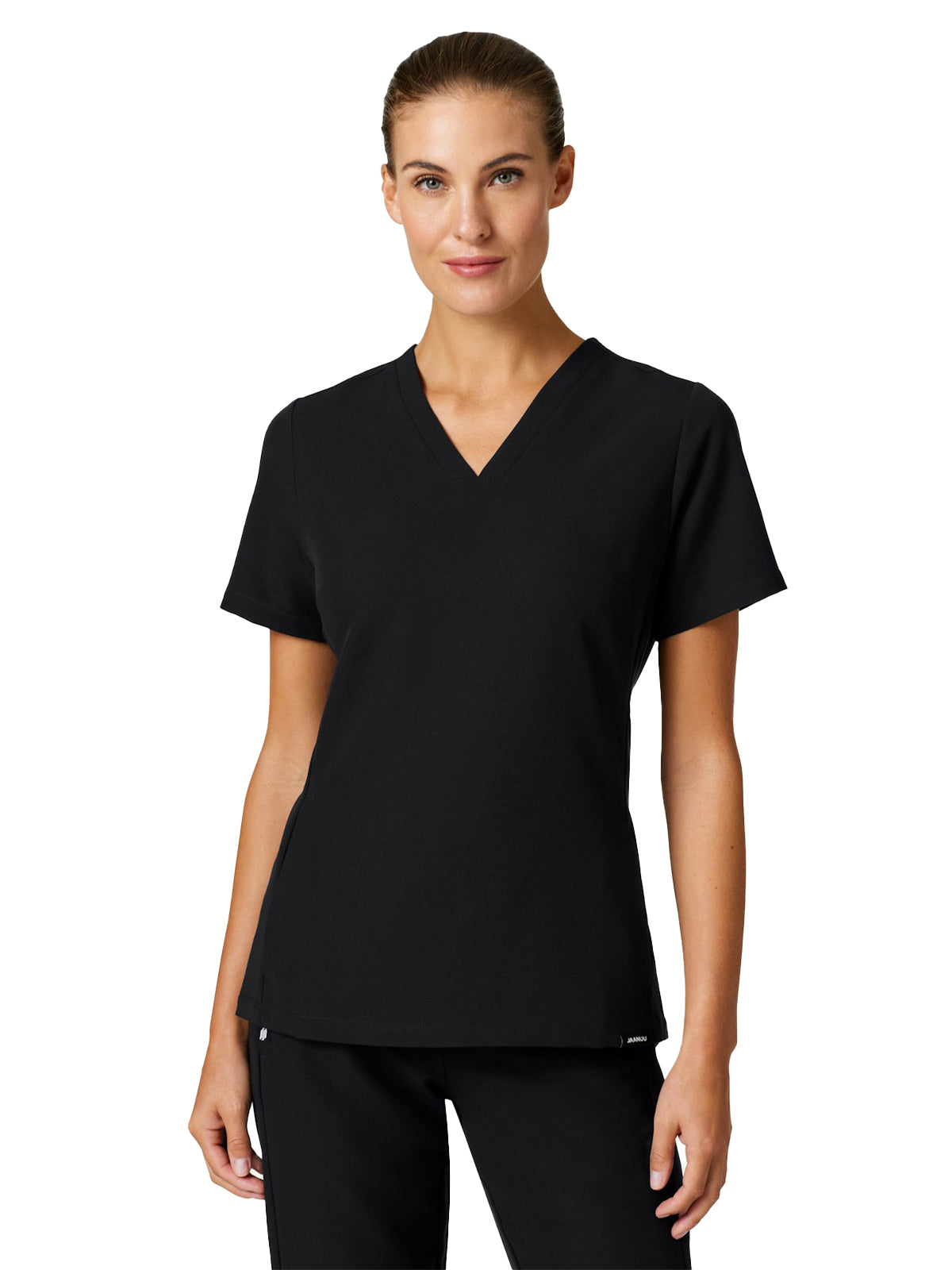 Women's Kissing V-Neck Slim Carte Top - W10009 - Black