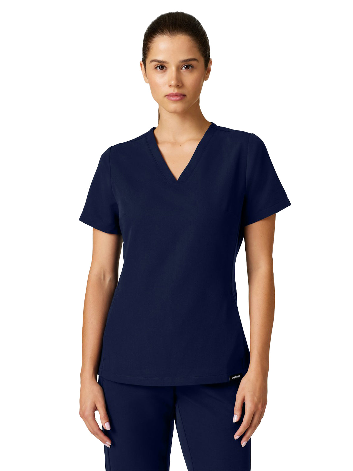 Women's Kissing V-Neck Slim Carte Top - W10009 - Midnight Navy