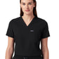 Women's Slim 1-Pocket Overlapping V-Neck Rhena Top - W10013 - Black
