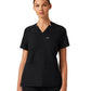 Women's Slim Notched V-Neck Helia Top - W10015 - Black