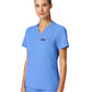 Women's Slim Notched V-Neck Helia Top - W10015 - Ceil Blue
