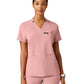 Women's Slim Notched V-Neck Helia Top - W10015 - Mauve