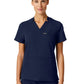 Women's Slim Notched V-Neck Helia Top - W10015 - Midnight Navy