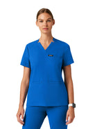 Women's Slim Notched V-Neck Helia Top - W10015 - Royal Blue