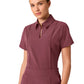 Women's Pocketless Carys Polo Scrub Top - W10035 - Rosewood