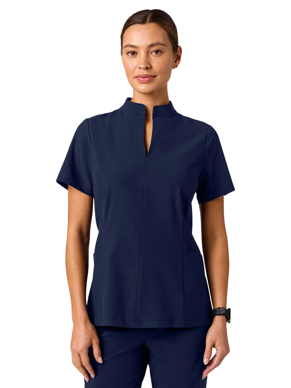 Women's 2-Pocket Aria Fit & Flare Scrub Top - W10039 - Midnight Navy