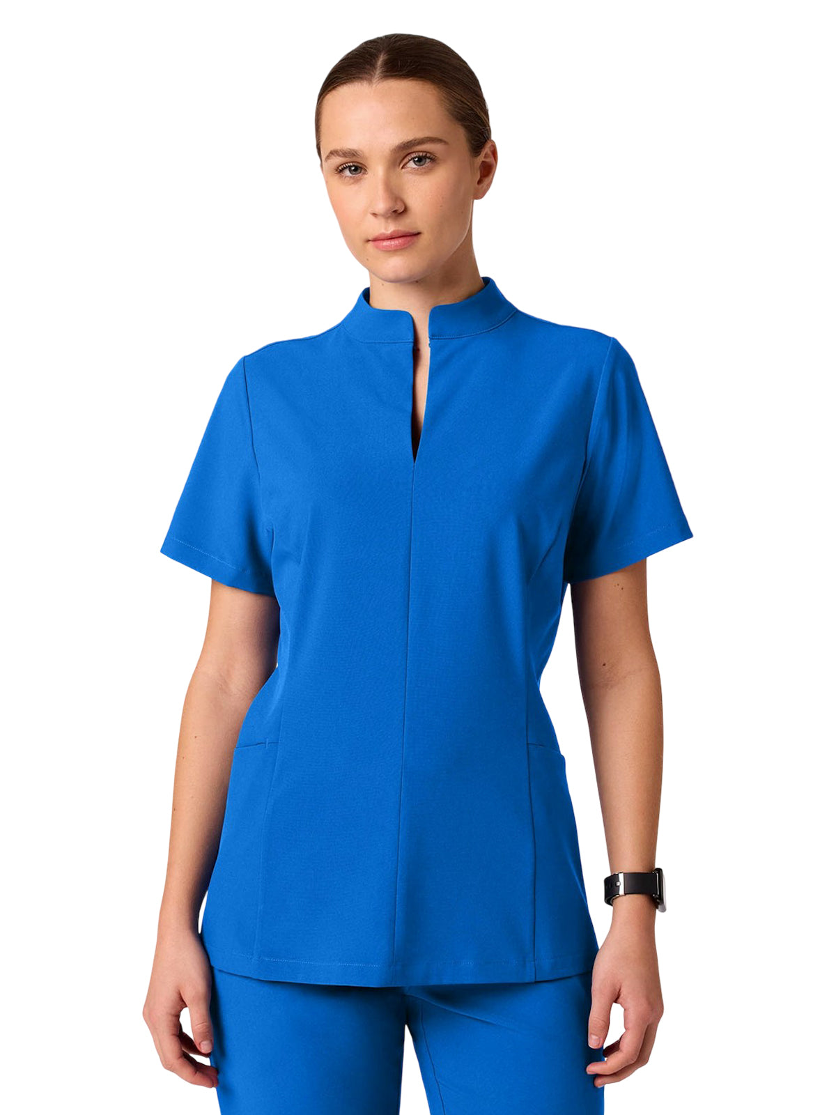 Women's 2-Pocket Aria Fit & Flare Scrub Top - W10039 - Royal Blue