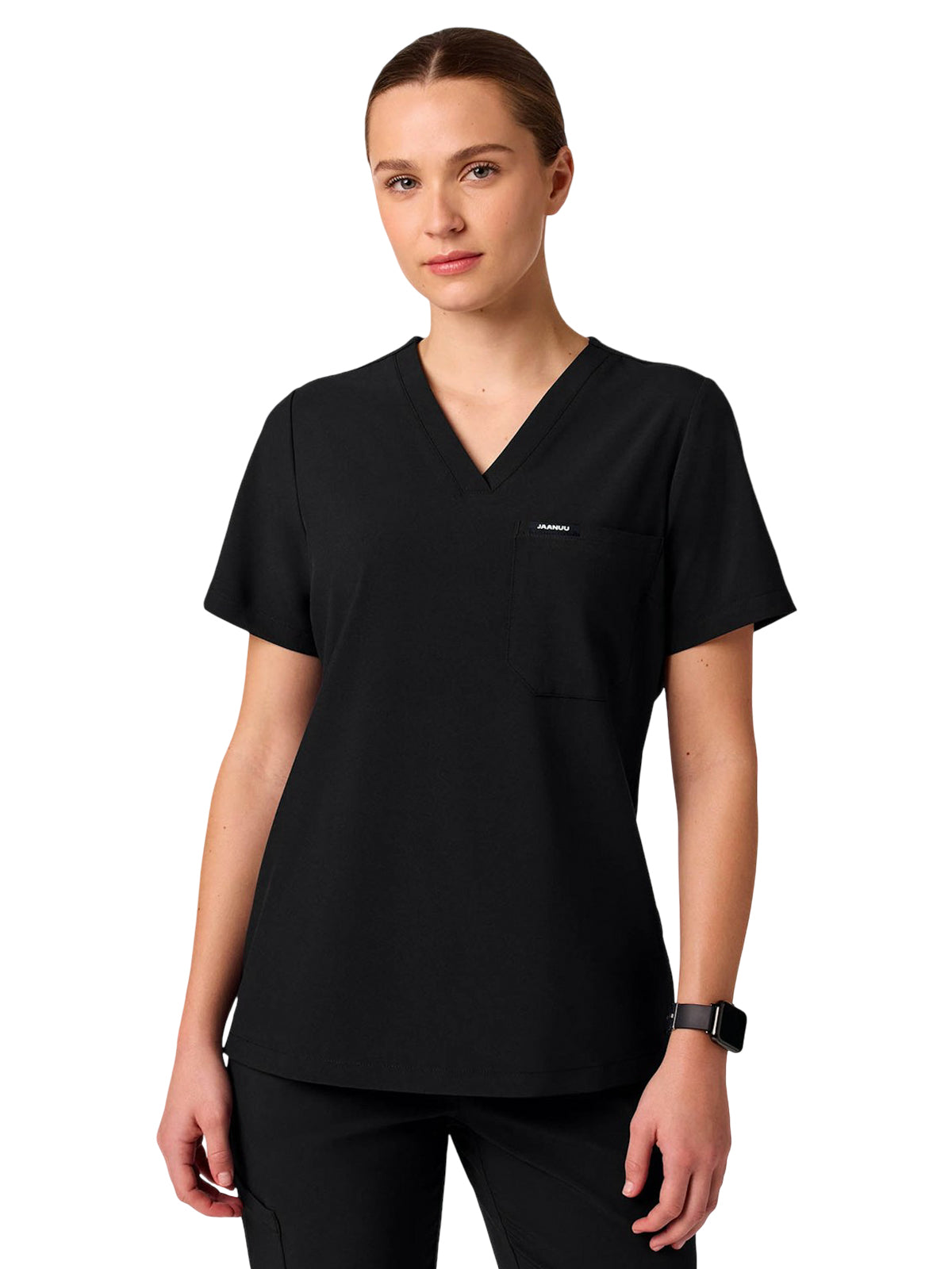 Women's 1-Pocket Rhena Scrub Top - W10040 - Black
