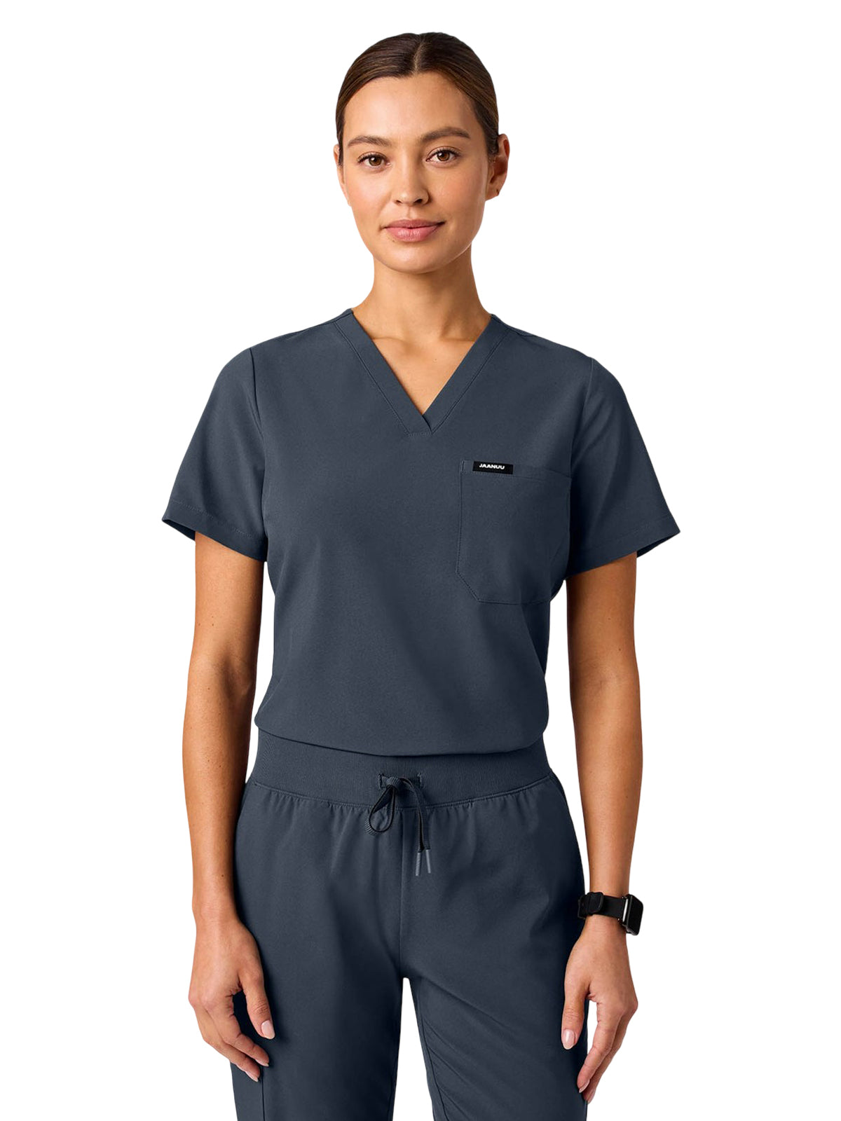 Women's 1-Pocket Rhena Scrub Top - W10040 - Carbon Gray