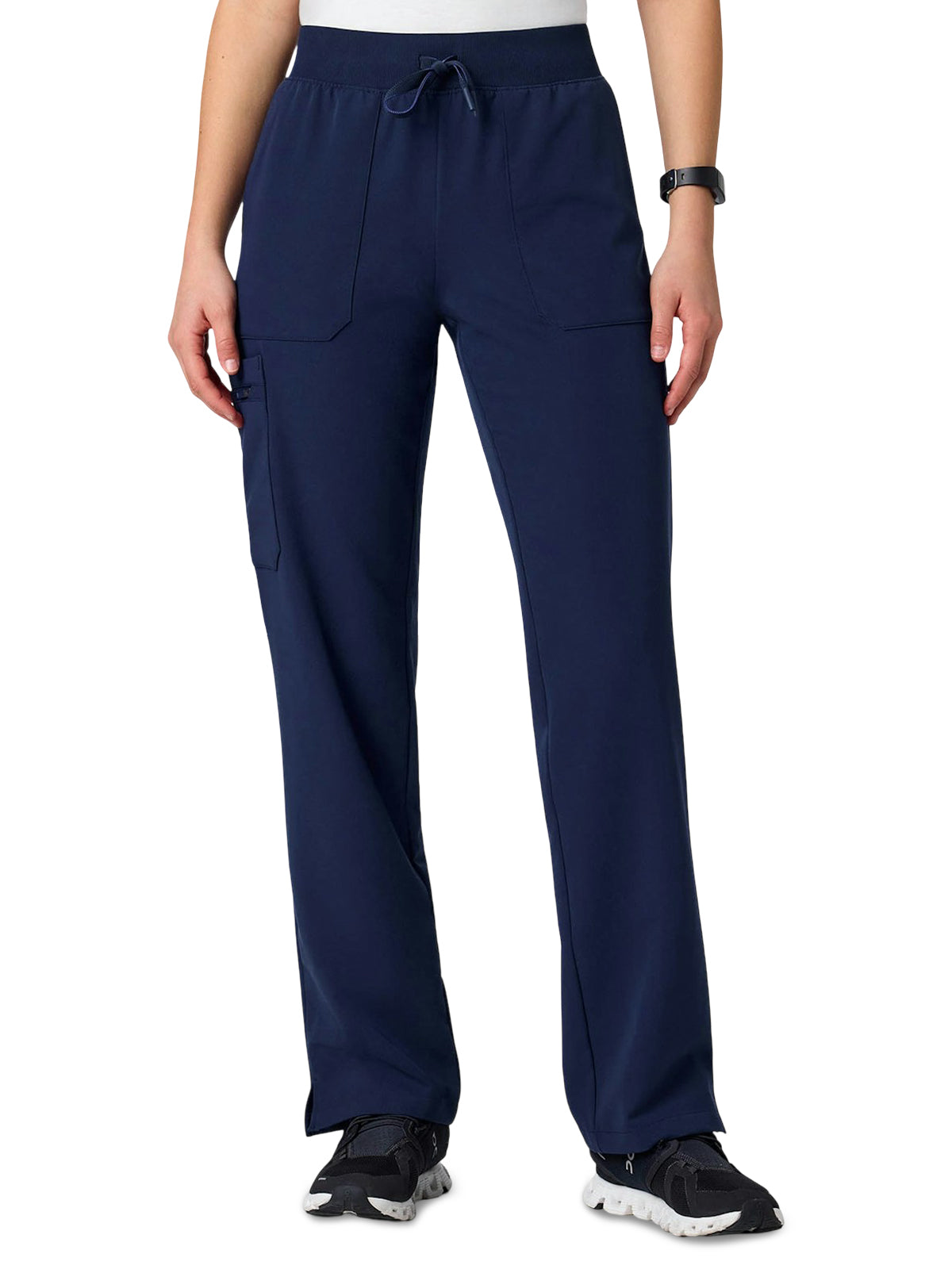 Women's Six-Pocket Xenos Cargo Knit Waist Scrub Pant - W120001 - Midnight Navy