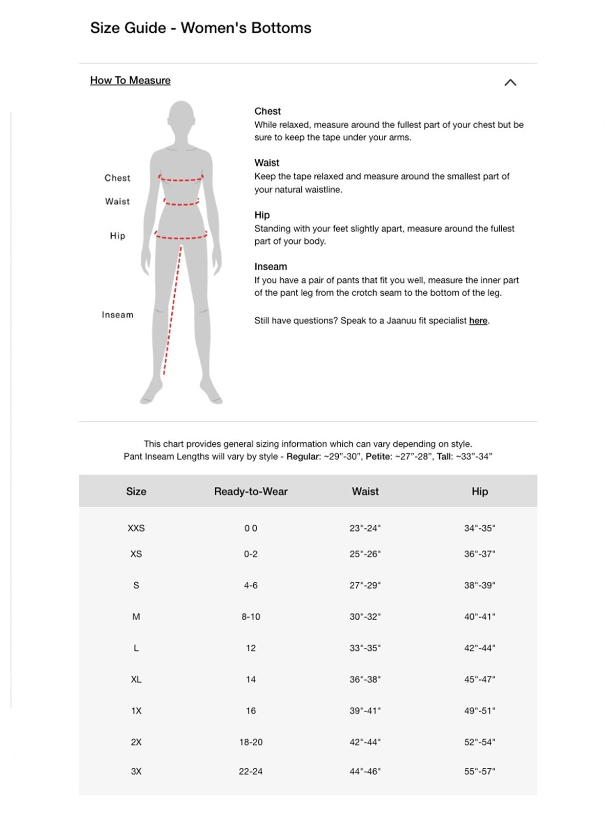 SIZECHART