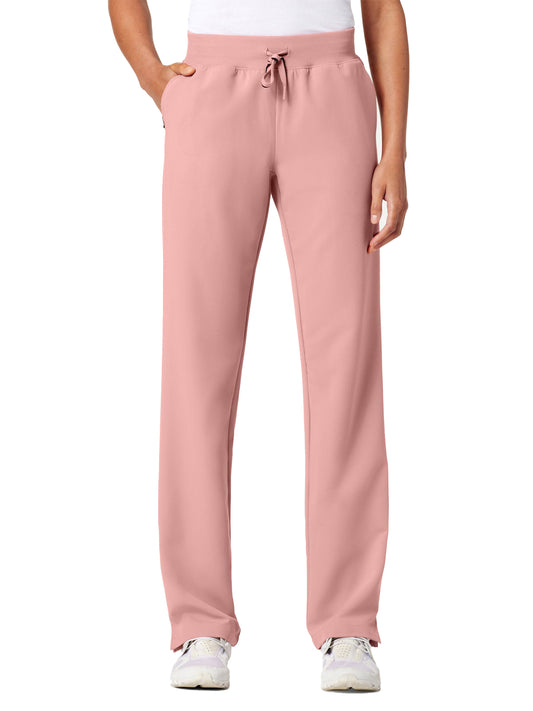 Women's Knit Waist Mid-Rise Xenos Pant - W20001 - Mauve