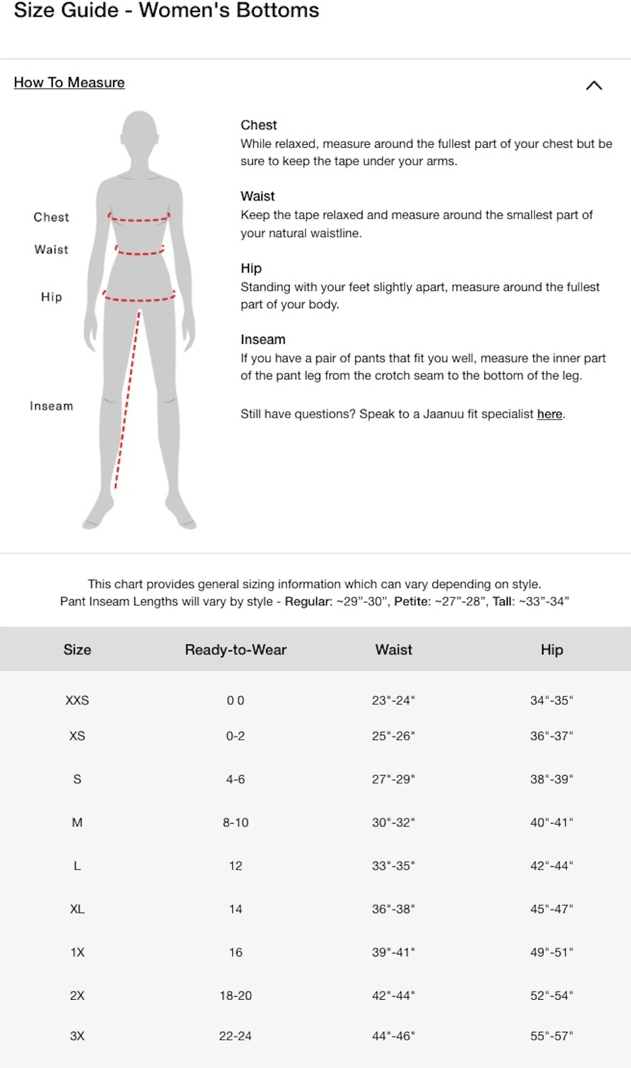 SIZECHART