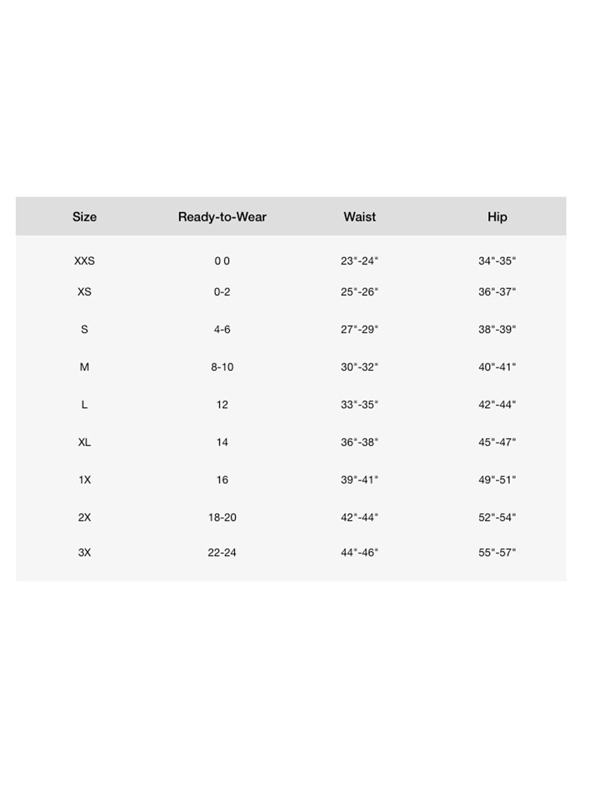 SIZECHART
