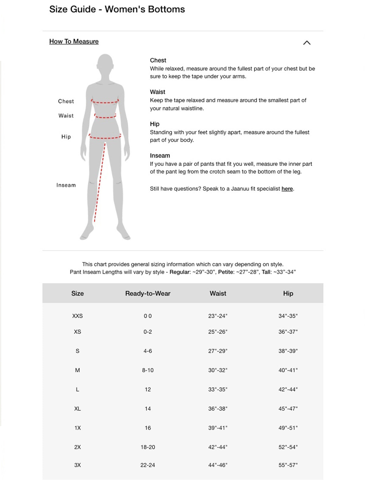 SIZECHART