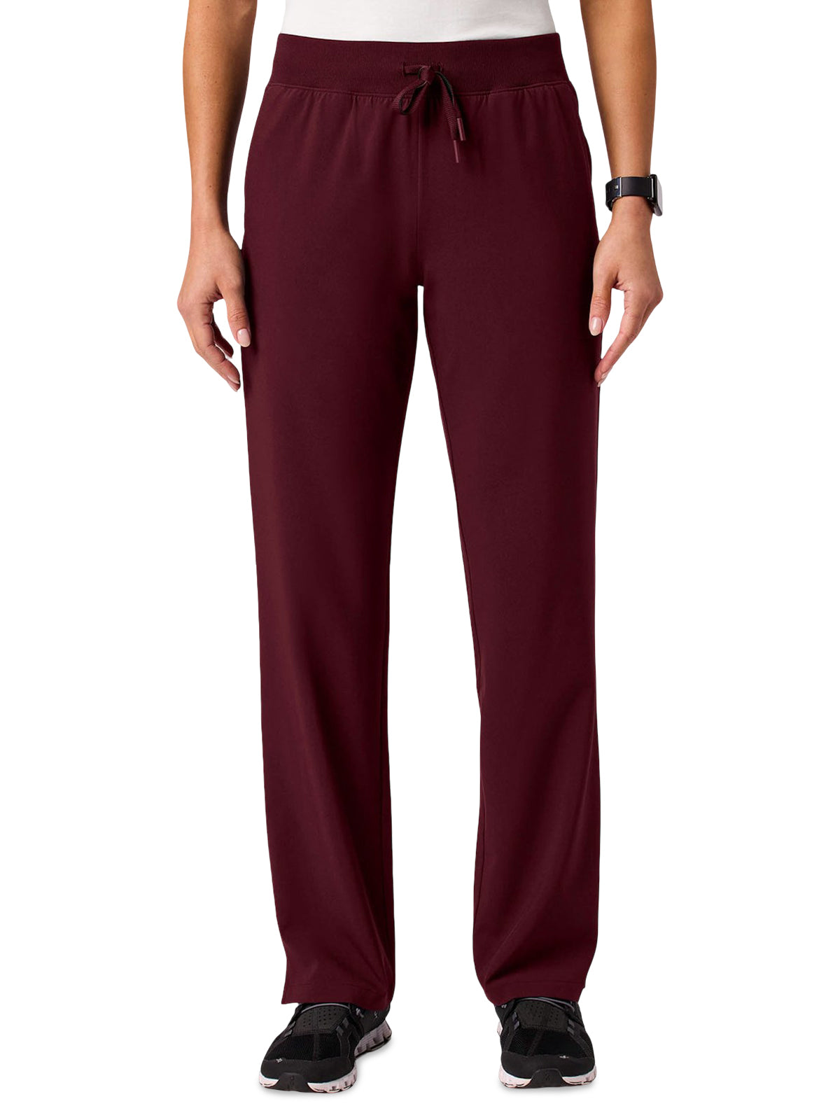 Women's 5-Pocket Xenos Knit-Waist Scrub Pant - W20036 - Burgundy