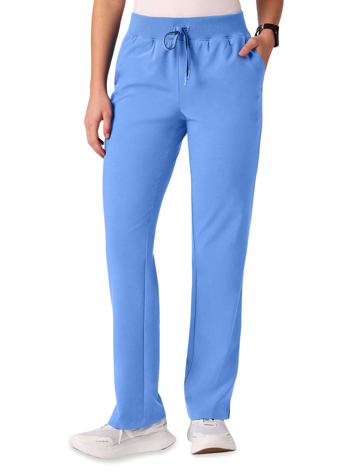 Women's 5-Pocket Xenos Knit-Waist Scrub Pant - W20036 - Ceil Blue