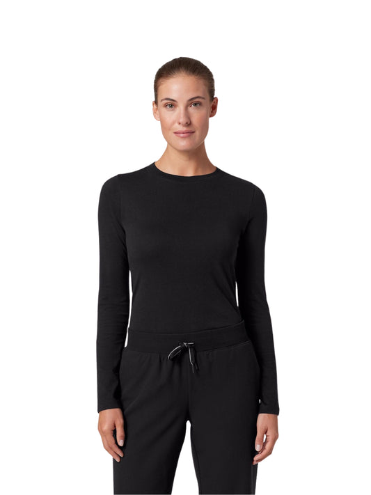 Women's Longsleeve Breathable Crewneck Regen Underscrub Tee - W30002U - Black