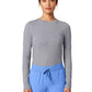 Women's Longsleeve Breathable Crewneck Regen Underscrub Tee - W30002U - Heather Gray
