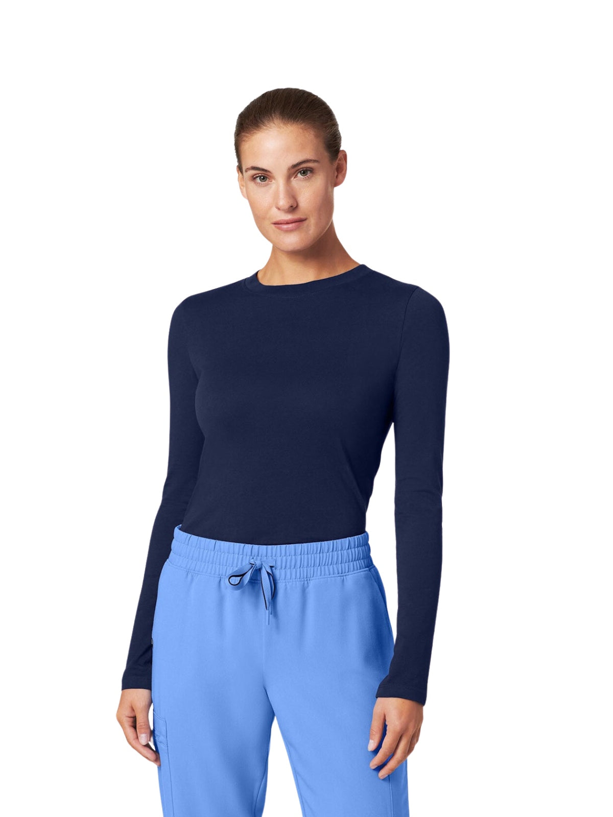 Women's Longsleeve Breathable Crewneck Regen Underscrub Tee - W30002U - Midnight Navy