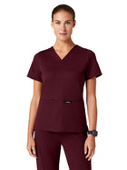 Women's Slim Ultrasoft V-Neck Cesi Top - W30003 - Burgundy