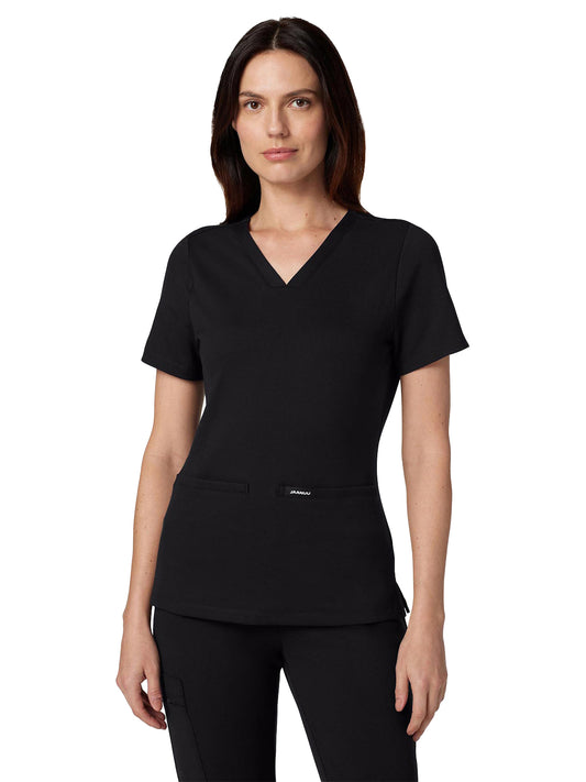 Women's Slim Ultrasoft V-Neck Cesi Top - W30003 - Black