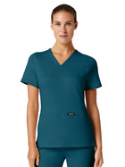Women's Slim Ultrasoft V-Neck Cesi Top - W30003 - Caribbean Blue