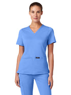 Women's Slim Ultrasoft V-Neck Cesi Top - W30003 - Ceil Blue